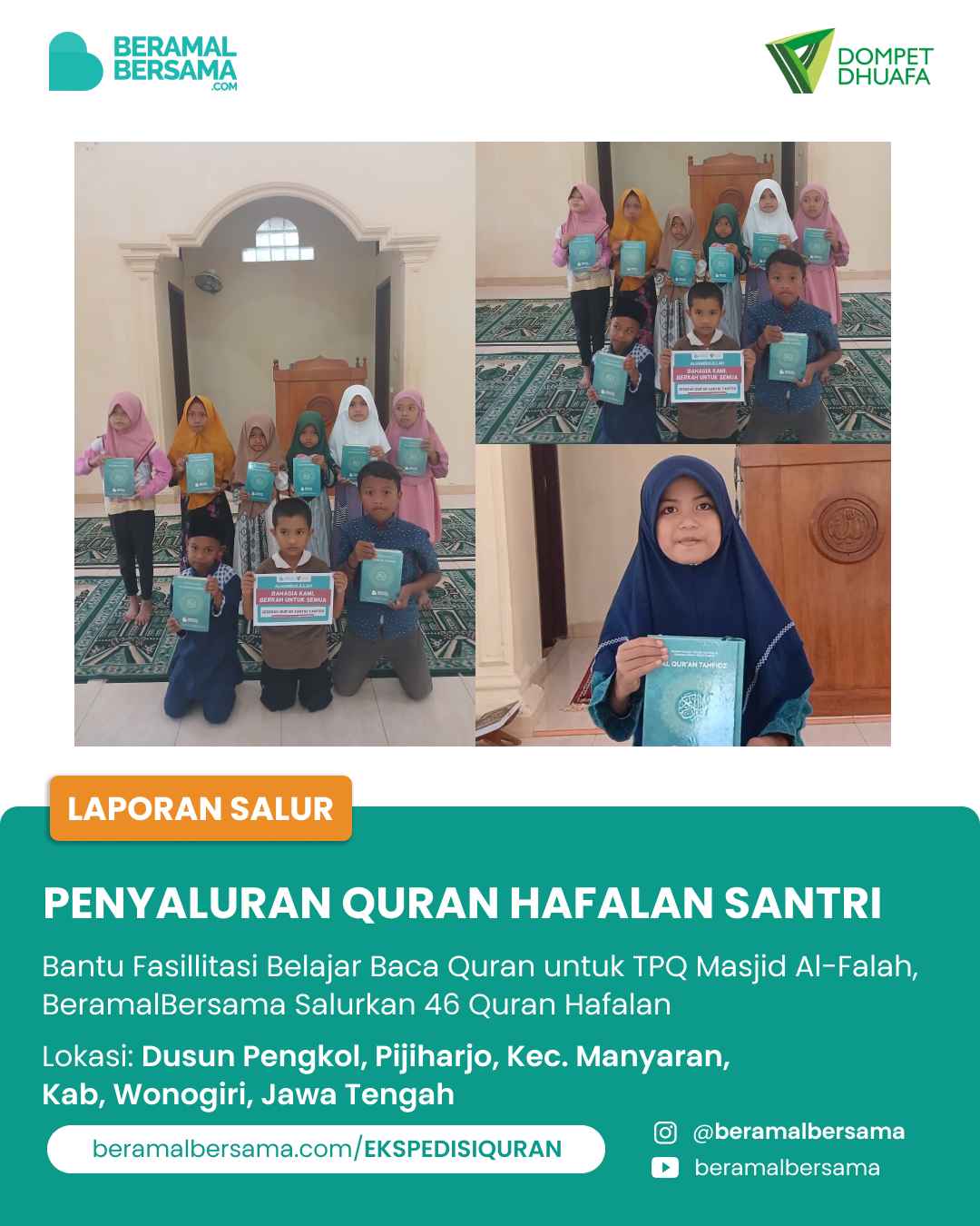 update penyaluran program renovasi masjid pelosok
